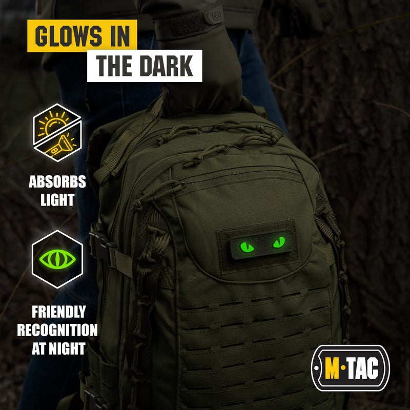 M-Tac Cat Eyes Morale Patches Tactical Patch Military Combat Hook Fasteners (Olive-PVC) - Image 5